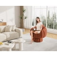 thumbnail image 2 of Mid Century Modern 360 Degree Barrel Swivel Accent Sofa Chair,Fluffy Velvet Fabric Lounge Wide Upholstered Pumpkin Reading Chair, Round Cloud Armchair for Living Room,Bedroom,Vanity(Burnt Orange), 2 of 6