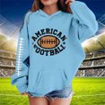 thumbnail image 2 of Girls Bastball Graphic Hoodies Cute Oversized Sweatshirts Y2K Pullover Teen Casual Fall Pullover Tops Clothes Casual - Sky Blue,12-18 Months, 2 of 5