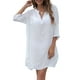 thumbnail image 3 of Traje de baño de las mujeres Cover Up Dress, Verano V Cuello Sólido Color Bañador Cover Up Nituyy Camiseta de playa de color liso, 3 of 5