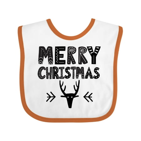 

Inktastic Merry Christmas Scandinavian Boys or Girls Baby Bib