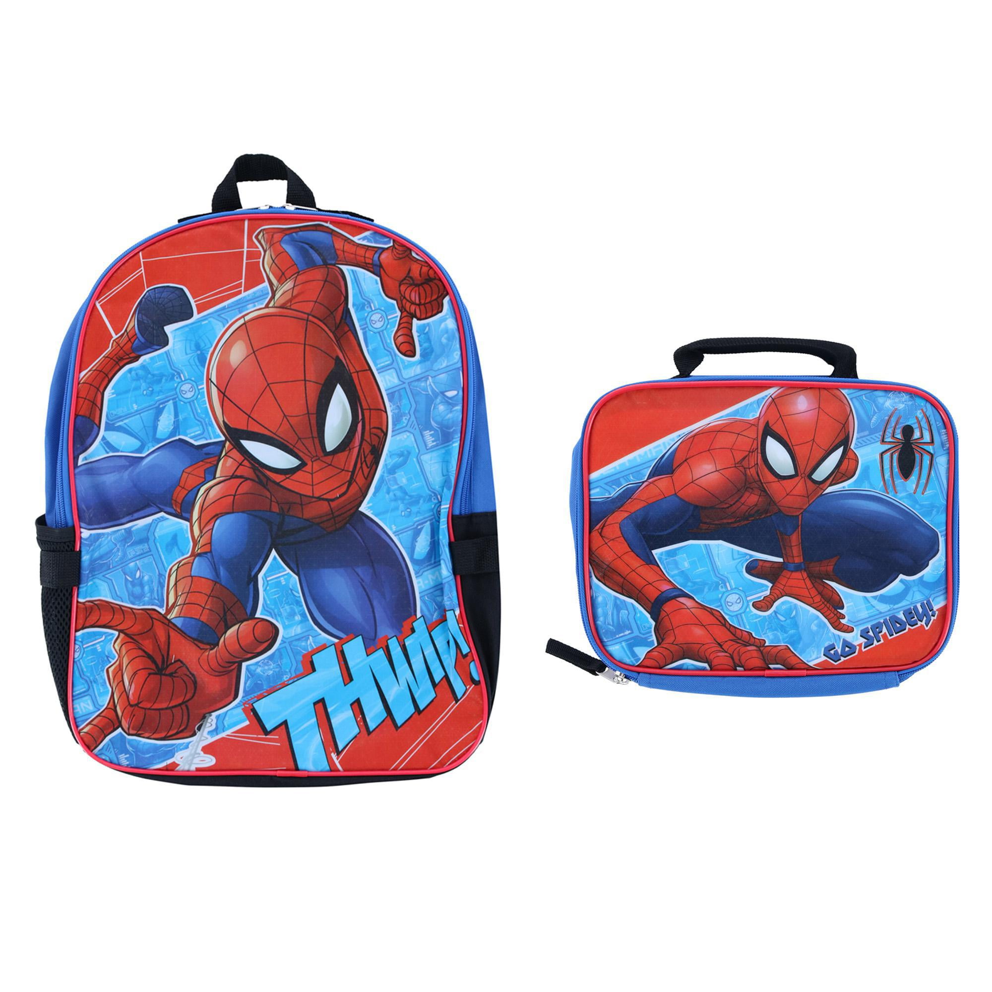 Marvel Boy S Spider Man 16 Inch Backpack With Lunch Bag Blue