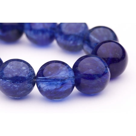 Precious Gemstone Beads Round - Shaped Blue Quartz Crystal Imitation Beads Semi Precious Gemstones Size: 18x18mm Crystal Energy Stone Healing Power for Jewelry Making ()