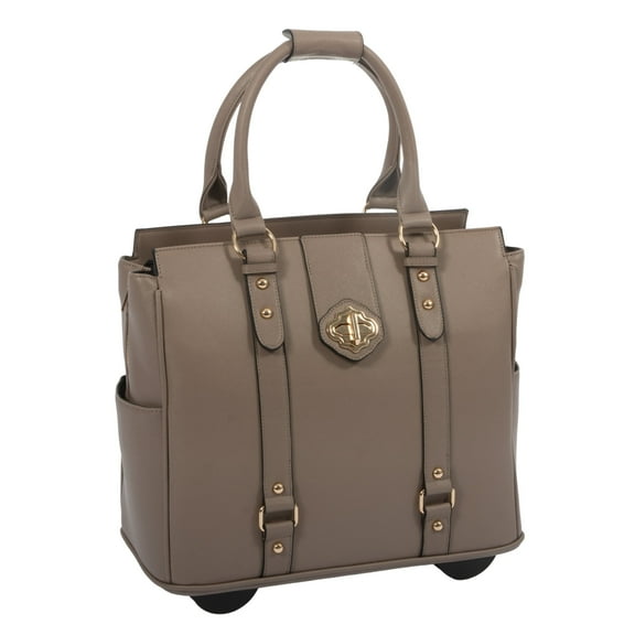 JKM & Company Women's Rolling Laptop Bag, Taupe