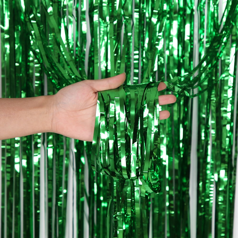  Iridescent Green Streamers Backdrop - Large, 64x8 Feet, Pack  Of 2Green Fringe Backdrop For Green Birthday DecorationsGreen Backdrop,  Jungle Party DecorationsGreen Party Decorations