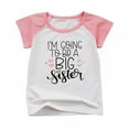 thumbnail image 1 of Kids Girls T-shirt - Promoted to Big Sister - Summer Cotton Short Sleeve Tops, 1 of 5