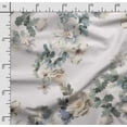 thumbnail image 2 of Soimoi Floral Printed, Cotton Satin Spandex, Sewing Fabric by The Yard 54 Inch Wide, Decorative Fabric for Dresses and Home Accents, Green, 2 of 5