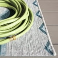 thumbnail image 3 of SAFAVIEH Courtyard Floella Geometric Indoor/Outdoor Runner, 2'3" x 8', Grey/Teal, 3 of 12