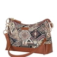 thumbnail image 5 of Ladies’ Geometric Tapestry Shoulder Bag | Tote Bag with Vegan Leather Handle & Sling Satchel, 5 of 10
