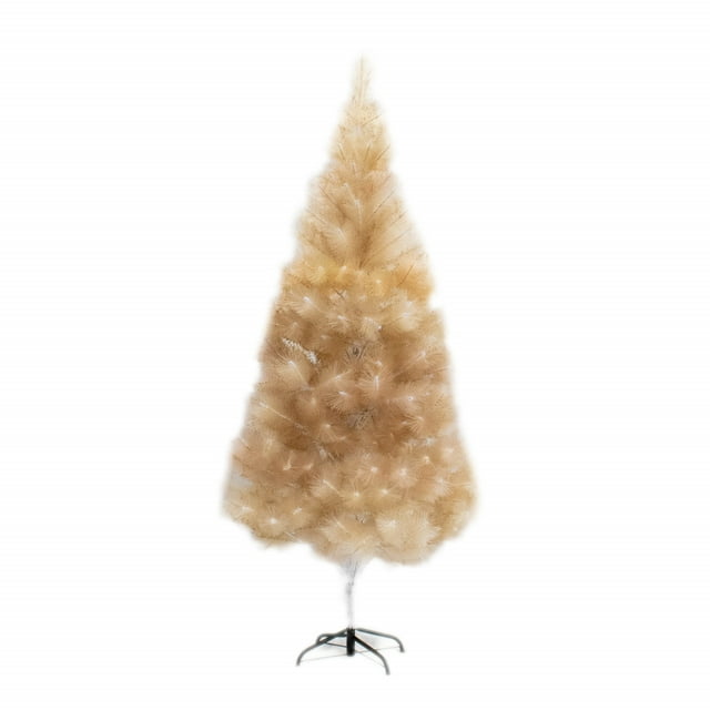 ALEKO Artificial Indoor Christmas Holiday Tree - 7 Foot - Gold Glitter