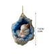 thumbnail image 3 of Colgante pequeño de acrílico con diseño de búho y mapache para árbol de Navidad, impresión plana 2D, 3 of 6