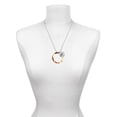 thumbnail image 3 of Delight Jewelry Acrylic 1 1/2" Ring Mixed Brown and Yellow Silvertone Script Initial Disc - N - Charm Necklace, 20"+3", 3 of 4