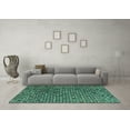 thumbnail image 3 of Ahgly Company Indoor Square Abstract Turquoise Blue Modern Area Rugs, 8' Square, 3 of 4