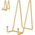 thumbnail image 1 of IBosins 5 Pack 8 Inch Plate Holder Display Stands, Large Metal Gold Frame Stand for Picture, Book, Photo Easel, Creation, Collectibles, 1 of 7