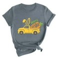 thumbnail image 2 of RKSTN Hauts Grande Taille pour Femmes Mode Été 2024 Col Rond Manches Courtes T-shirt Décontracté Ample Imprimé Graphique Voiture de Pâques, 2 of 4