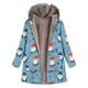 thumbnail image 1 of Chaqueta de mujer de lana con forro polar cálido vintage con cremallera elegante y holgada de longitud media a la moda, 1 of 6