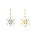 thumbnail image 3 of Marquise Cut Simulated Aquamarine & Round White Cubic Zirconia Snowflake Leverback Drop Dangle Earrings In 14k Yellow Gold Over Sterling Silver For Womens Her, 3 of 5