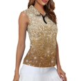 thumbnail image 4 of HUIACONG Sleeveless Top in Gold Glitter Pattern, Polyester Fabric for Ladies Daily Wear and Patriotic Anniversary Events, 4 of 7