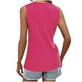 thumbnail image 4 of Mrat Oversized Tank Tops Women's Solid Sleeveless Round Neck Camisoles Hollow Out Tube Pleated Tops Blouse Lightweight Cami S-45 Hot-Pink XL, 4 of 4