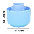 thumbnail image 3 of 360° Rotating Pen Holder Organizer | Plastic Desktop Storage Box for Office Home | Multi-Compartment Large Capacity | Green Blue Pink | 4.72x4.33x4.33in | Durable Modern Design, 3 of 6