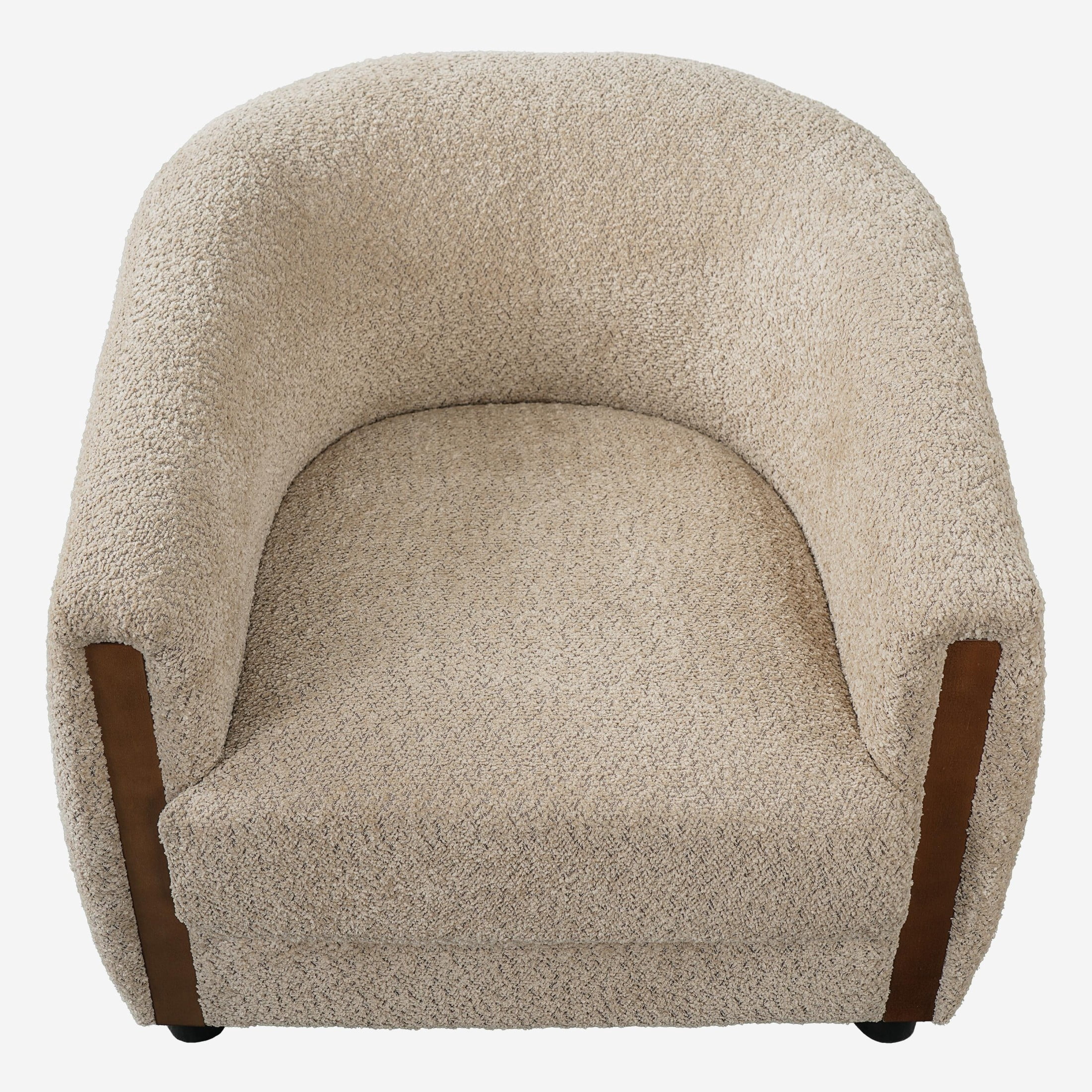 Christopher Knight Home Modern Curved Upholstered Barrel Accent Chair, Removable Cushion, Oatmeal, Set of 2