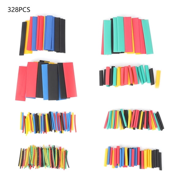 Tubo termorretráctil de PE multicolor, envoltura aislante para cables de alambre (328 unidades)