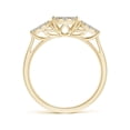 thumbnail image 2 of ANGARA Natural Cushion Frame Diamond Three Stone Ring in 14K Yellow Gold for Women (Size-3.5mm| Color-K| Clarity-I3) | April Birthstone, Anniversary, Jewelry Gift for Women | Natural Diamond Ring, 2 of 8