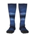 thumbnail image 2 of Lsque Retro Blue Glitter Printed Crew Socks Men's Women's LightWeight Thin Casual Calf Socks ,Knee High Socks,Cotton Socks, 2 of 9