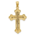 thumbnail image 4 of Auriga Fine Jewelry 14K Yellow Gold Two-Tone Budded Cross Pendant for Women (L-26 mm,W-18 mm), 4 of 6