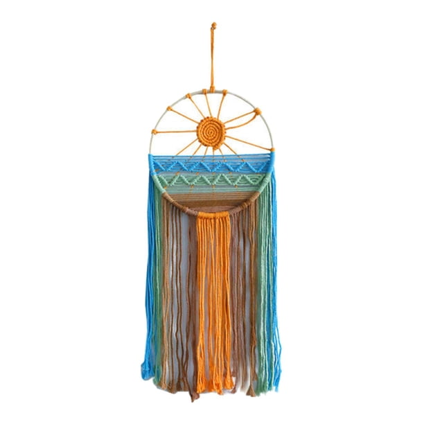 Tapestry Hanging de pared Sun Dreamcatcher Ornament Boho MacRame Tapestry Decoración de pared para la fiesta de la fiesta de bodas de apartamentos Estilo a