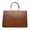 brown, variant on Genuine Cowhide Women Tote Bag, Glossy Crocodile Embossed Metal-Ring Top-Handle Crossbody Purse