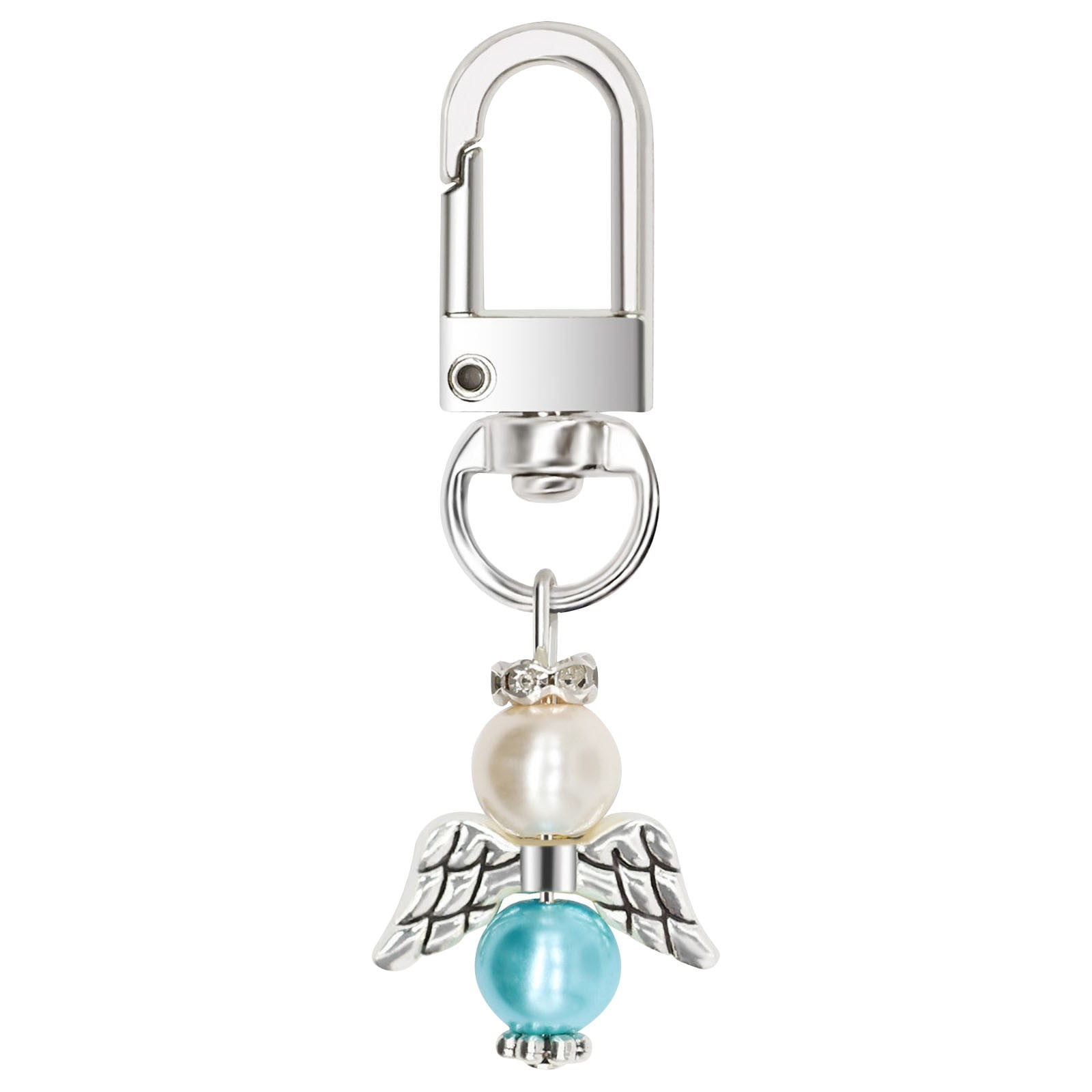 Up to 65% Off Angel Keychain Ring White/Blue Key Chain Baby Shower