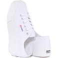thumbnail image 4 of Superga 2790 Cotu Women's Lace Up Canvas Platform Trainers In White Size 10, 4 of 6