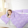 thumbnail image 4 of Manfei Teens Princess Bow-tie Queen Comforter Set, Dreamy Purple Bow Bedding Sets, Kawaii Cute Cartoon Reversible Bedding Comforter Set, Lightweight Room Decor, 3-Piece, 4 of 8
