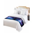 thumbnail image 2 of Xipuska Blue Purple Stars Bed Runners for Twin Size Bed, Decorative Bed Throws for Foot of Bed, Abstract Simple Sky Art Bed Runner Sofa Throw Bedding Scarf Protector Slipcover for Bedroom/Hotel, 2 of 6
