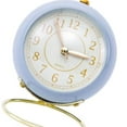 thumbnail image 5 of Desk Small Round Clock Circular Base Mute Corrosion Resistance Quartz Bedside Alarm Clock with Night Light for Bedroom School, 5 of 5