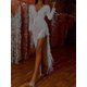 thumbnail image 1 of Women's Party Dress Tassel Dress Sequin Dress Maxi Gold Long Sleeves Solid Color Sequin Winter Autumn Deep V Party Winter Dress, 1 of 4