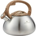 thumbnail image 1 of 2.5 QT Whistling Tea Kettle with Wood Pattern Handle, Stainless Steel T02 Silver, 1 of 7