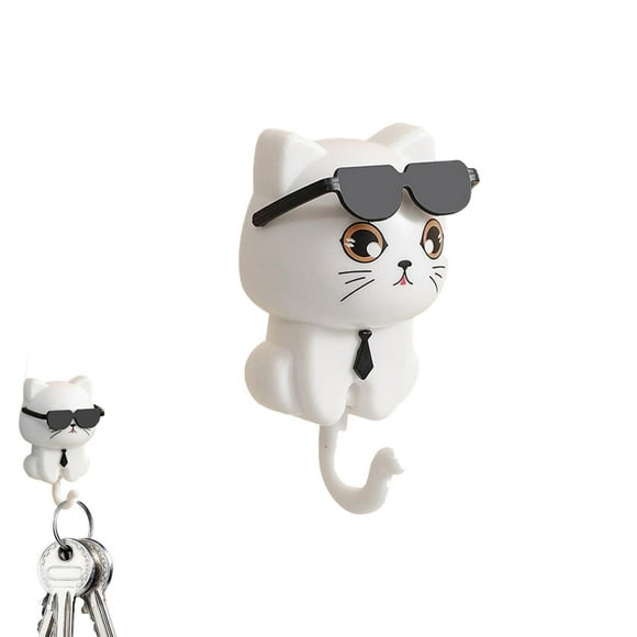 Key Shape Hooks Adhesive Coat Hooks Cute Hooks With Sunglasses Decorative Hooks For Keys Towel Hat Coat