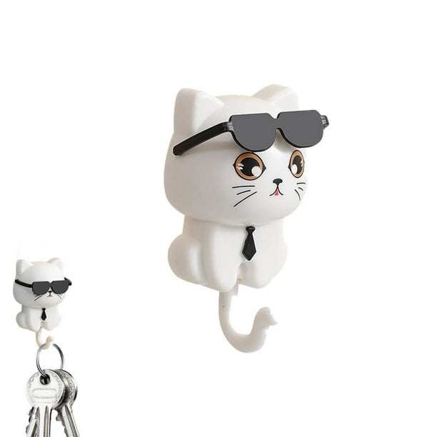 Ganchos adhesivos con forma de llave, bonitos ganchos con gafas de sol, ganchos decorativos para llaves, toallas, sombreros, percheros.