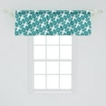 thumbnail image 2 of Ambesonne Abstract Window Valance, Retro Maze Trippy, 54" X 18", Turquoise Teal White, 2 of 3