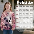 thumbnail image 7 of Uorisanigo Kids Girls Half Zip Pullover Sweatshirt Fall Trendy Cherry Blossom Panda Quarter Zip Pullover Sweatshirts Loose Long Sleeve Workout Shirts Comfy Jackets Sweaters No Hood, 7 of 7