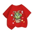 thumbnail image 2 of Tawop T-Shirt de Sport Décontracté en Coton à Rayures pour Enfants Col Rond Manches Courtes Rouge 4-5 Ans, 2 of 9