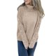 thumbnail image 2 of Suéter Holgado de Punto para Mujer, de Cuello Alto, Larga y Cuello Vuelto, de Invierno Caqui M, 2 of 8