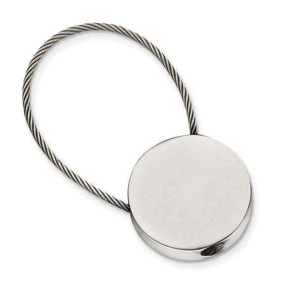 Stainless Steel Polished Cable Circle Key Ring; for Adults and Teens; for Women and Men