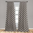 thumbnail image 2 of Abstract Window Curtains, Geometric Look Print Circular Motifs Design Royal Feels Rhombus Shapes Pattern, Lightweight Decor 2-Panel Set with Rod Pocket, Pair of - 28"x84", Dimgray, by Ambesonne, 2 of 3