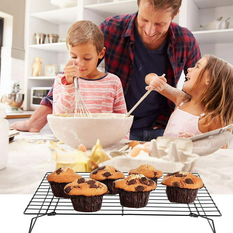3 Tier Foldable Cooling Rack - Expandable & Collapsible Cookie Wire Rack - Baking  Rack to Cool Pastries - Bonus Baking Mat Included - Walmart.com
