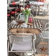 thumbnail image 4 of Outdoor Tablecloth with Umbrella Hole and Zipper, Vintage Texas Star Brown Round Table Cloth 60 Inch Waterproof Tablecloth, Black Plaid Berry Farmhouse Picnic Table Cover for Patio Camping, 4 of 7