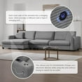 thumbnail image 4 of Tabaray 134" Oversized Cloud Couch Sectional Sofa with USB Ports & Cup Holders, Modern Modular L Shaped Sofa 3 Seater Deep Couches w 50" Wide Chaise for Living Room Apartment Office Corduroy (Grey), 4 of 8