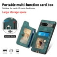 thumbnail image 6 of SaniMore for Google Pixel 6A Wallet Case, [RFID Blocking] Elastic Card Slot Vehicle Magnetic PU Leather Ring Holder & Lanyard Stand Money Pocket Protective Cover for Google Pixel 6A, Green, 6 of 12
