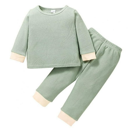 

Infant Unisex Baby Clothes Outfits Fall/Winter Sweatshirt with Pants Set 2 Piece Fall Outfit Pajamas Set